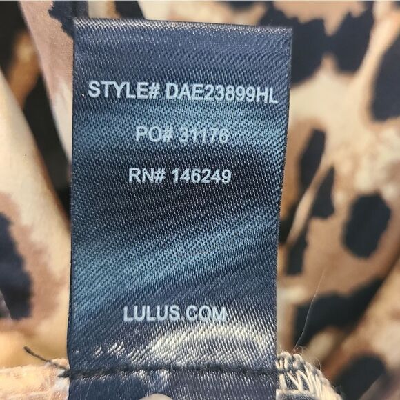 Lulus Wild Night Out Taupe Leopard Print Wrap Midi Dress | M - Picture 10 of 14